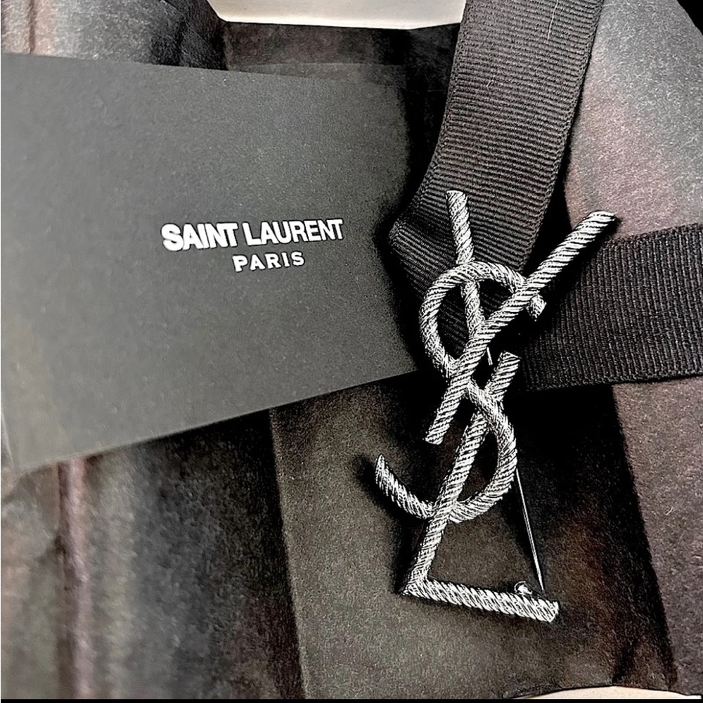 Authentic YSL Silver Brooch - Picture 5 of 14